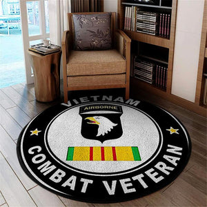 101st Airborne Division Vietnam Veteran Living Room Round Mat Circle Rug 05146