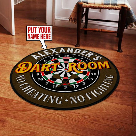 Personalized Darts Room Living Room Round Mat Circle Rug 06128