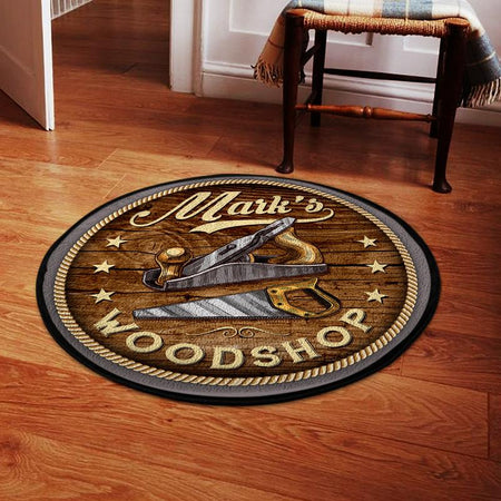 Personalized Woodshop Living Room Round Mat Circle Rug 05374