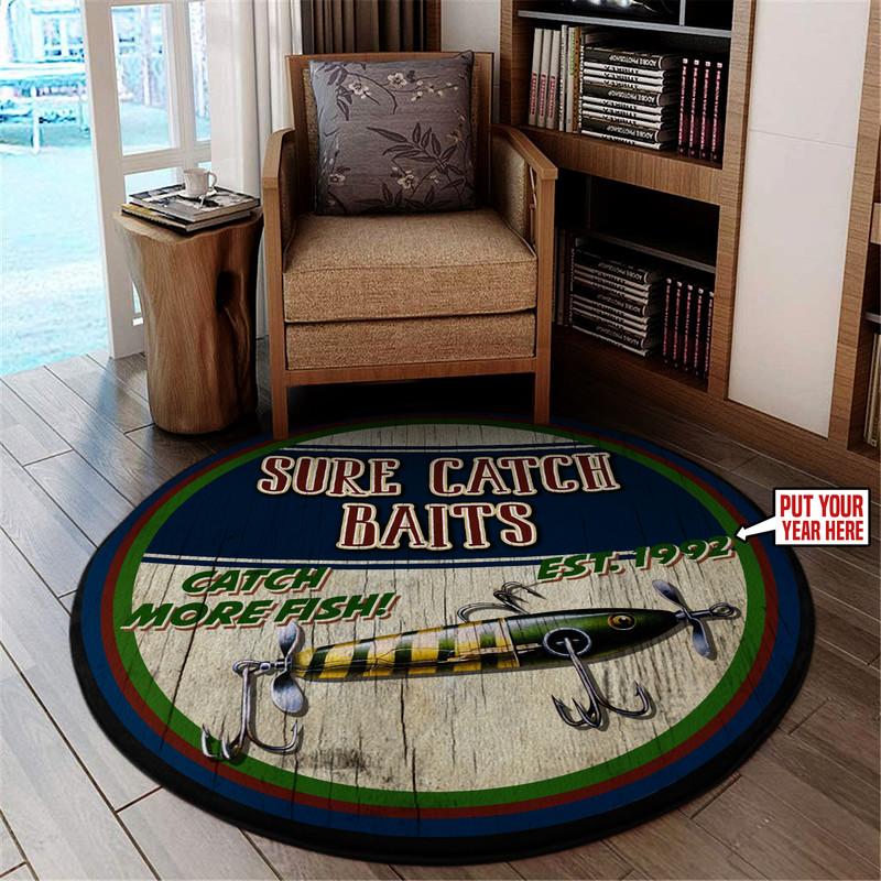 Fishing Living Room Round Mat Circle Rug 06388