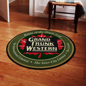 Grandtrunk Living Room Round Mat Circle Rug Grand Trunk Western Railroad 04716