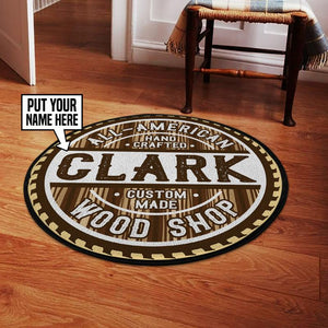 Personalized Woodshop Living Room Round Mat Circle Rug 05777