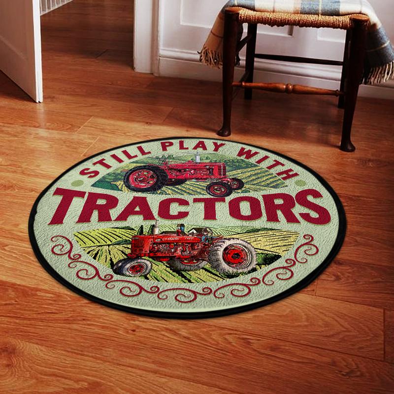 Still Play With Tractors Case Ih Living Room Round Mat Circle Rug 05364