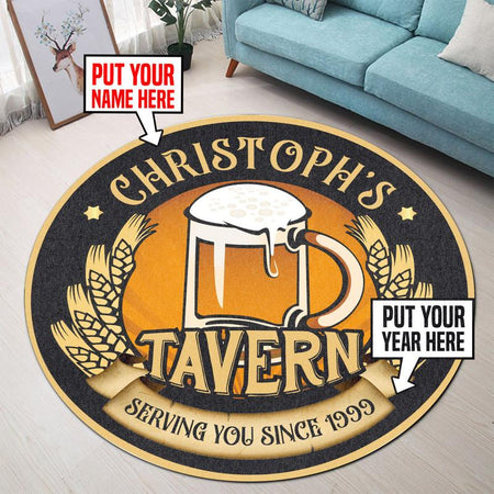 Personalized Tavern Living Room Round Mat Circle Rug 06575