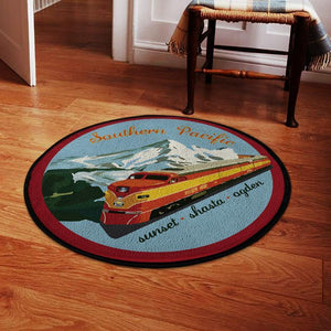 Southern Pacific Railroad Living Room Round Mat Circle Rug 05182