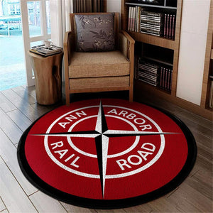 Aarr Living Room Round Mat Circle Rug Ann Arbor Railroad 04669