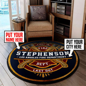 Personalized Firefighter Brotherhood Living Room Round Mat Circle Rug 05880