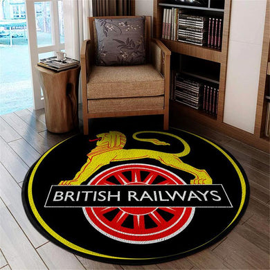 British Railways Reproduction Railroad Living Room Round Mat Circle Rug 05132