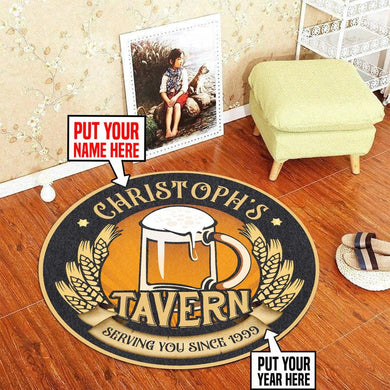 Personalized Tavern Living Room Round Mat Circle Rug 06575