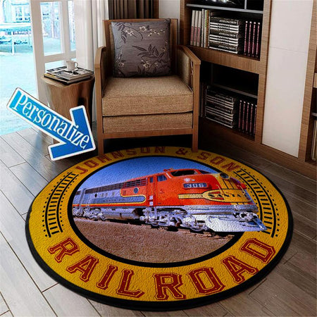 Personalize Santa Fe Railway Living Room Round Mat Circle Rug 05237