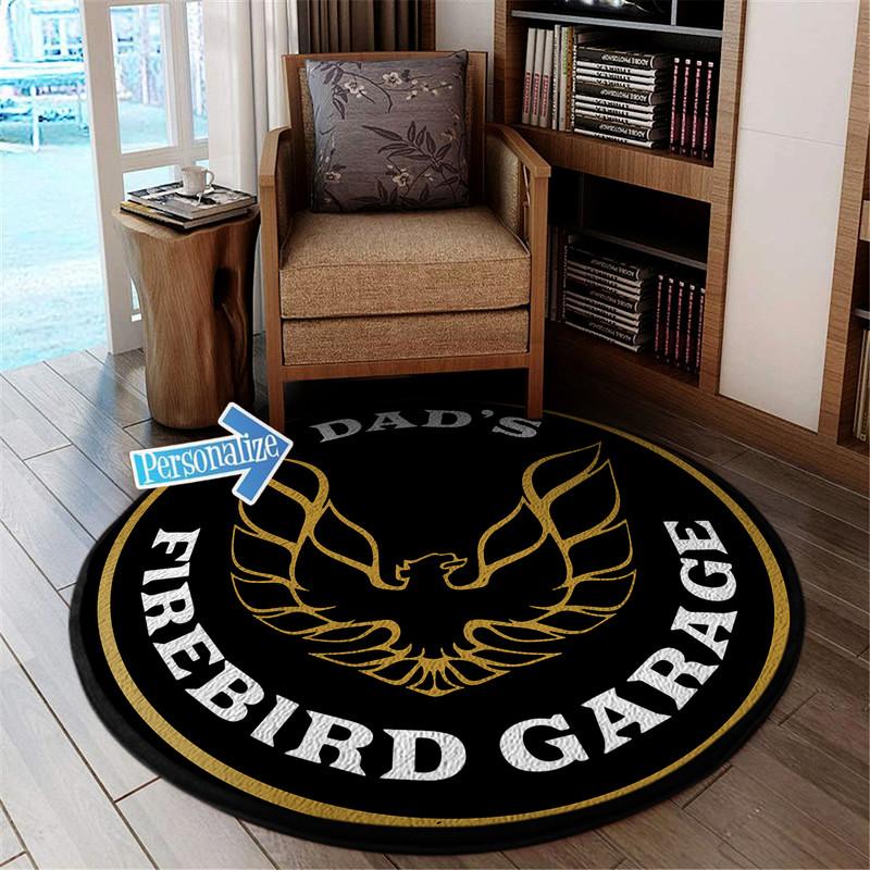 Personalize Dad's Firebird Garage Living Room Round Mat Circle Rug 05231