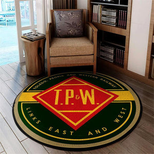 Toledo Living Room Round Mat Circle Rug Toledo, Peoria, & Western Railroad 04700