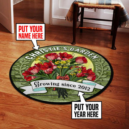 Personalized Garden Living Room Round Mat Circle Rug 06241