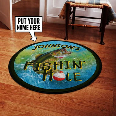 Personalized Fishing Hole Living Room Round Mat Circle Rug 05270