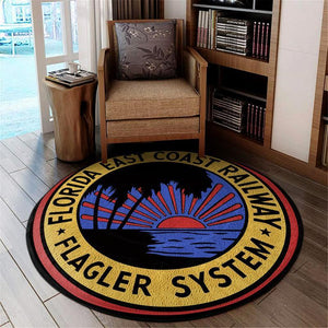 Fecr Living Room Round Mat Circle Rug Florida East Coast Railway 04462