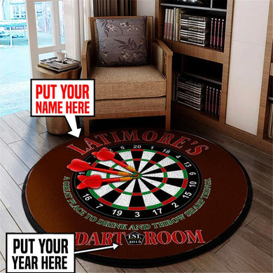 Personalized Dart Room Living Room Round Mat Circle Rug 06356