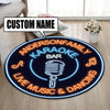 Personalized Karaoke Bar Living Room Round Mat Circle Rug 06976