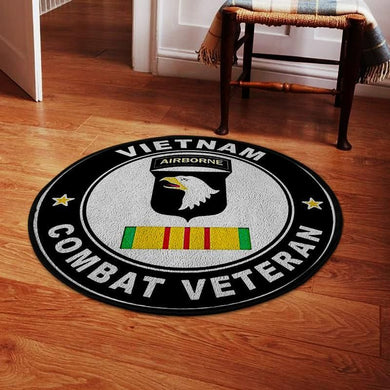 101st Airborne Division Vietnam Veteran Living Room Round Mat Circle Rug 05146