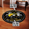 Personalized American Graffiti Milner Couple Hotrod Garage Living Room Round Mat Circle Rug 05330