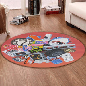 Btf Living Room Round Mat Circle Rug Back To The Future Marty Mcfly Delorean Dmc Bttf 02249