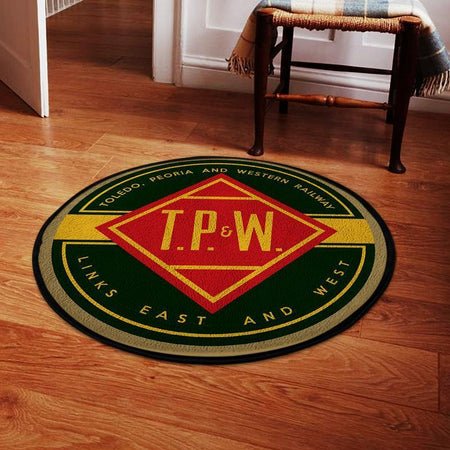 Toledo Living Room Round Mat Circle Rug Toledo, Peoria, & Western Railroad 04700