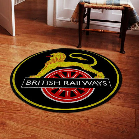 British Railways Reproduction Railroad Living Room Round Mat Circle Rug 05132