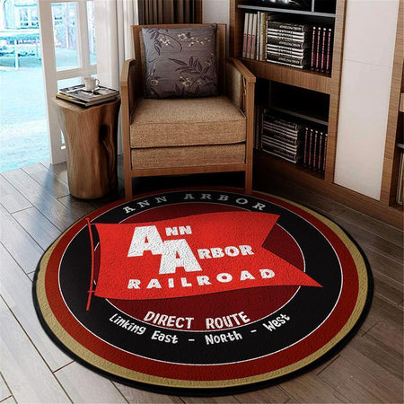 Annarbor Living Room Round Mat Circle Rug Ann Arbor Railroad 04754