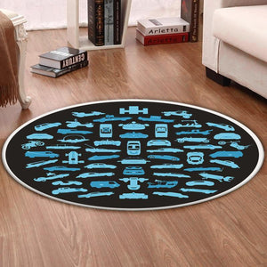 Doh Living Room Round Mat Circle Rug Car Legends General Lee The A Team The Dukes Of Hazzard General Lee Kitt Knight Rider Batman Batmobile Ghostbuster Bttf Back To The Future Dmc Delorean 02002