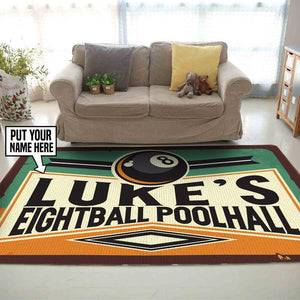 Personalized Billiards 8ball Living Room Round Mat Circle Rug 06052