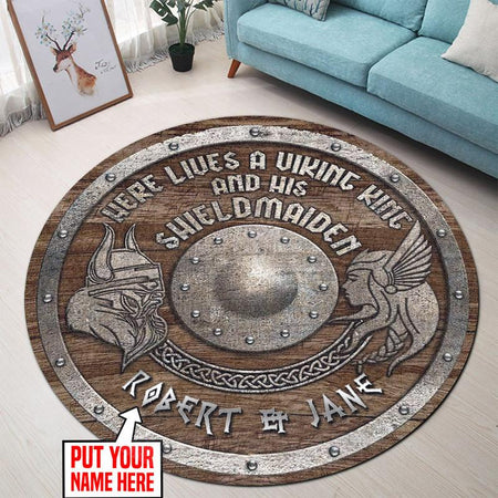 Personalized Viking Living Room Round Mat Circle Rug 07046