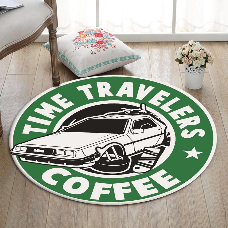 Living Room Round Mat Circle Rug Back To The Future Marty Mcfly Delorean Dmc Bttf 02410