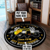 Personalized American Graffiti Milner Couple Hotrod Garage Living Room Round Mat Circle Rug 05330