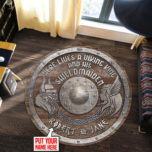 Personalized Viking Living Room Round Mat Circle Rug 07046