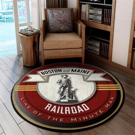 Bnmrr Living Room Round Mat Circle Rug Boston And Maine Railroad 04624