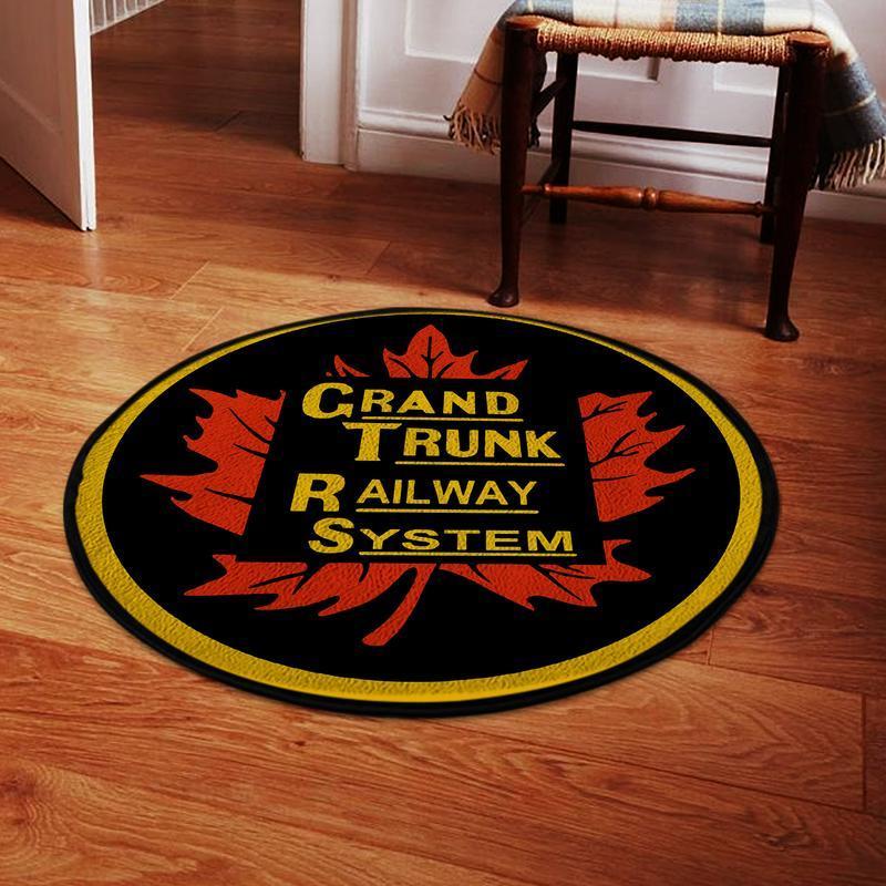 Gtrw Living Room Round Mat Circle Rug Grand Trunk Railway System 04672