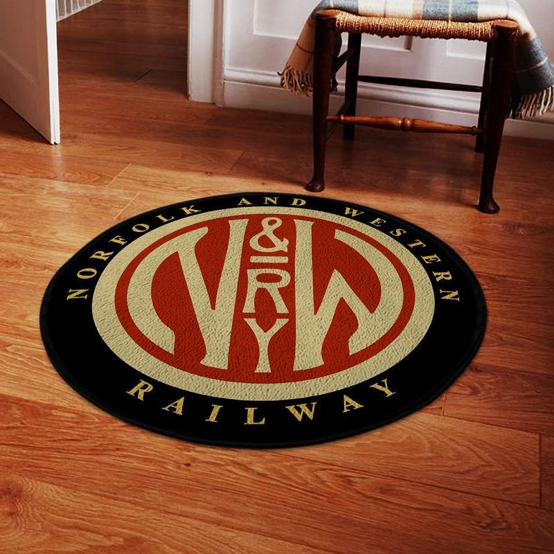 Norfolk Living Room Round Mat Circle Rug Norfolk Western Railroad 04463