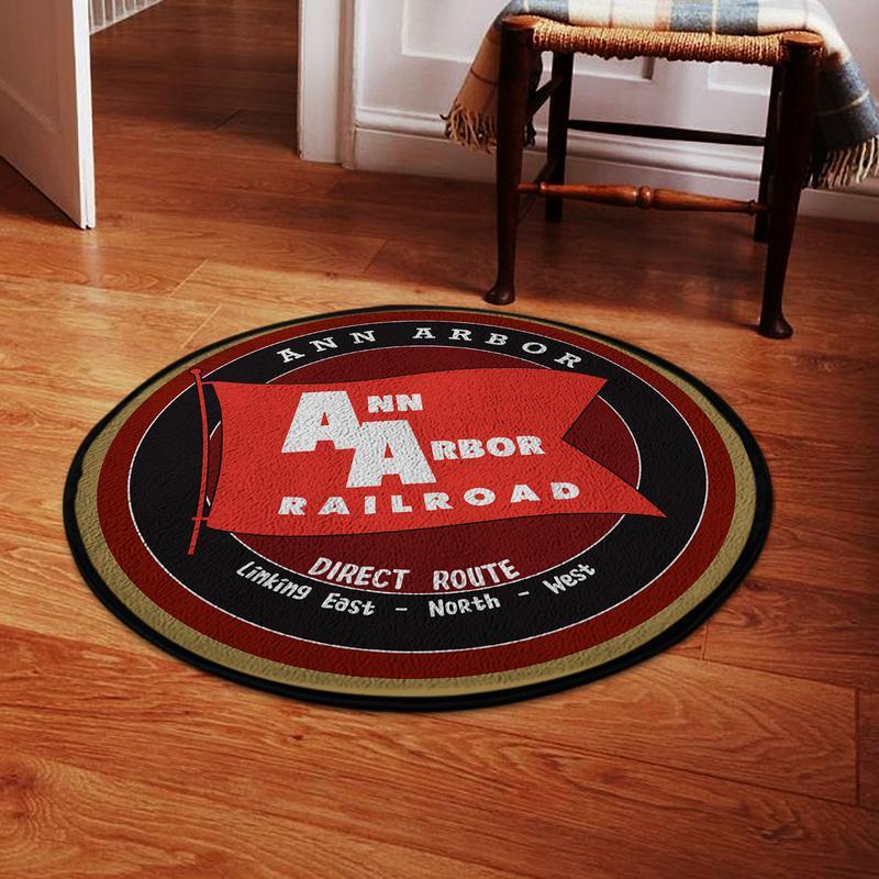 Annarbor Living Room Round Mat Circle Rug Ann Arbor Railroad 04754