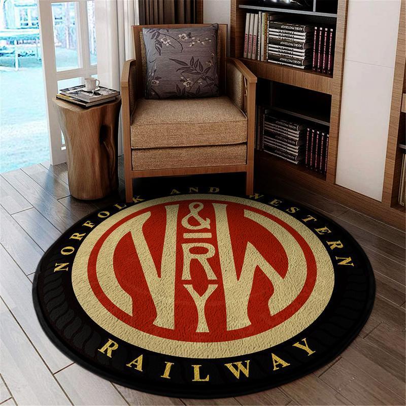 Norfolk Living Room Round Mat Circle Rug Norfolk Western Railroad 04463