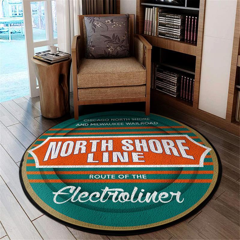 Cnsm Living Room Round Mat Circle Rug Cnsm Chicago North Shore & Milwaukee Railroad 04598