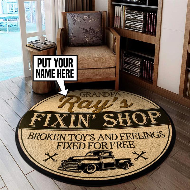 Personalized Fixing Shop Broken Toy's And Feeling Living Room Round Mat Circle Rug 05362