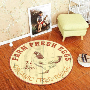 Farm Fresh Eggs Living Room Round Mat Circle Rug 06995