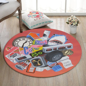 Btf Living Room Round Mat Circle Rug Back To The Future Marty Mcfly Delorean Dmc Bttf 02249