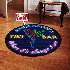 Tiki Bar Living Room Round Mat Circle Rug 06487