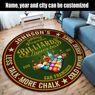 Personalized Billiard Living Room Round Mat Circle Rug 07030