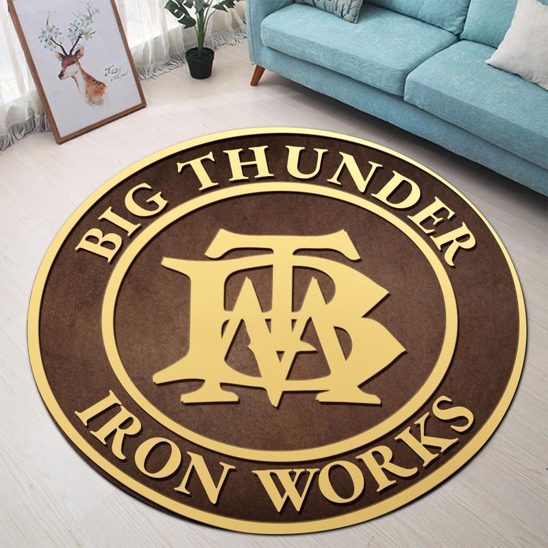 Big Thunder Mountain Iron Works Living Room Round Mat Circle Rug 06686