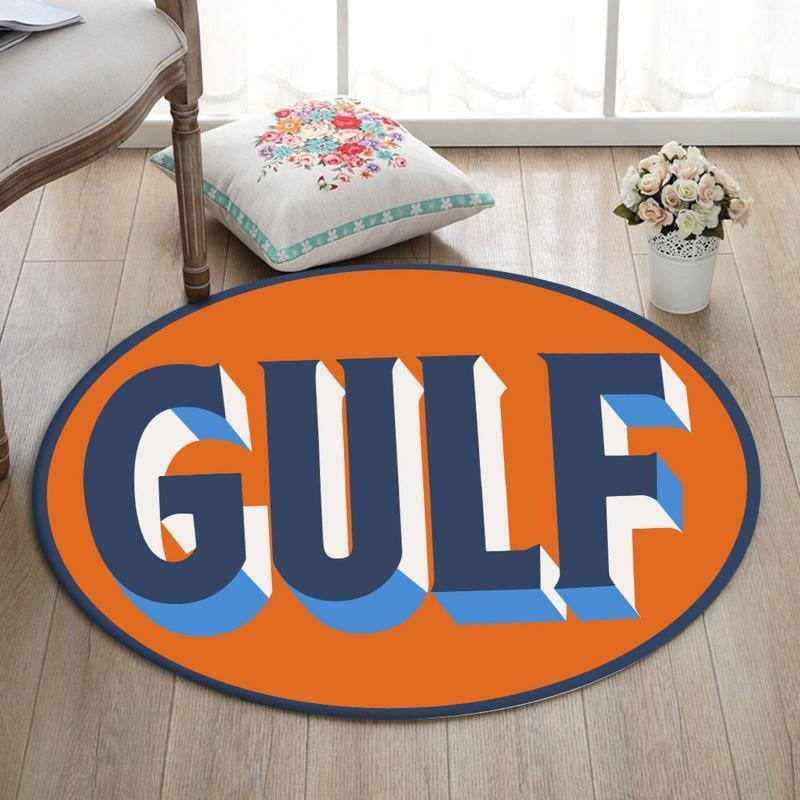 Lemans Living Room Round Mat Circle Rug Gulf Racing Lemans Steve Mcqueen 02254