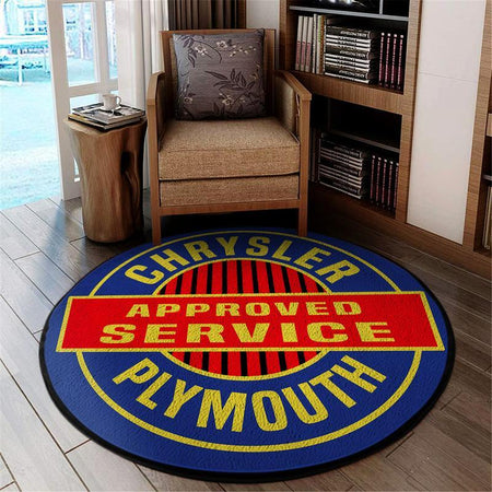 Chrysler Plymouth Approved Car Service Living Room Round Mat Circle Rug 05217