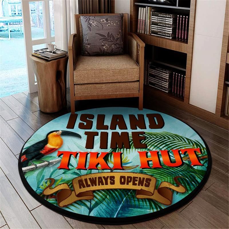 Tiki Bar Living Room Round Mat Circle Rug 06486