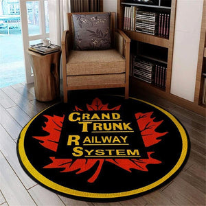 Gtrw Living Room Round Mat Circle Rug Grand Trunk Railway System 04672