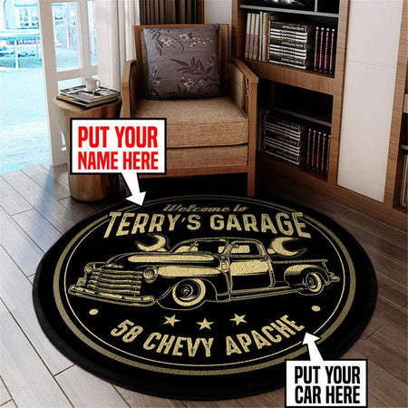 Personalized Truck Living Room Round Mat Circle Rug 06376